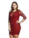 Meanor Women Plus Size 3/4 Sleeve Lace Evening Cocktail Mini Dress (L-4XL)
