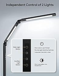 LED Desk Lamp with Clamp, Dual Light Desk Lamp for