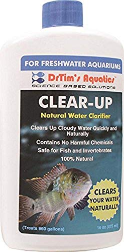 Dr. Tim's Aquatics Freshwater Clear-UP Natural Water Clarifier - for Fish Tanks, Aquariums, Water Filtering, Disease Treatment - Eco-Friendly Solution to Clear Waters - Removes Toxins - 480 Gallons