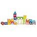 Hape Fantasia Block Castle Award Winning Wooden Castle Building Block Stacking Toy, Unique Shaped Building Block Set, Rainbow Stacking Toy with Patterns