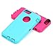 iPhone 6 Plus Case, iPhone 6S Plus Case [HEAVY DUTY] Built-in Screen Protector Tough 4 in1 Rugged Shorkproof Cover for Apple iPhone 6/6S Plus (Blue/rose(Without Kickstand))