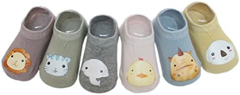 6 Pairs of Baby Boys Anti-Slip Cute Cotton Slippers Socks (L - 18 to 24 Months)