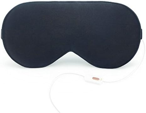 QIAOYA Heated Eye Mask With USB Temperature Control, Electric Heating Pad Night Sleep Eye Mask Soft Silk Eye Pillow Relieve Stress Tired Eyes