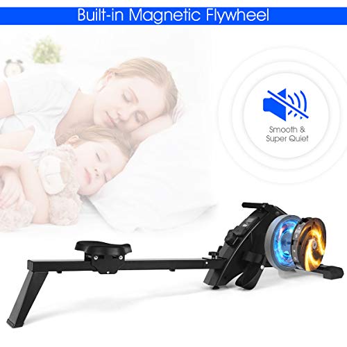 image for Goplus Magnetic Rowing Machine, Foldable Rower with 10-Level Tension R