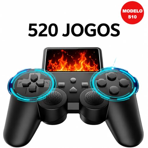 Video Game Retrô Controle Com Mais de 500 Jogos Clássicos Tela LCD Mini Console Gamepad Plug and Play Retrô | Diversão Instantânea | Preto