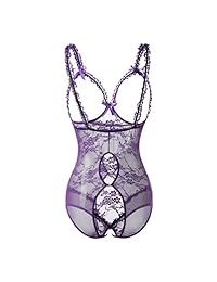 Lingerie for Women Plus Size Sexy Lace Teddy Babydoll Bodysuit Mesh Nightie S-XXXXL