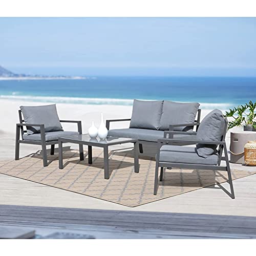 Soleil Jardin 4Piece Aluminum Outdoor Patio Furniture, Patio