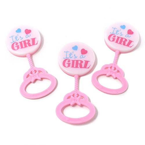 Homeford Mini Plastic Baby Rattle Favor Decorations, 31/2Inch, 12