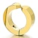 Pair Stainless Steel Gold Huggie Hinged Hoop Earrings Non-Piercing Clip On Earrings Unisex Men Women Boys