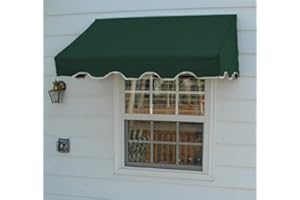 Easyawn Door and Window Sunbrella Canvas Awning / 5 Colors + 3 Sizes/Classic Awning / (Green 4 feet Wide)