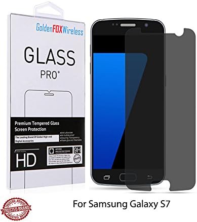 Samsung Galaxy S7 Screen Protector, GoldenFOXWireless 0.3mm 2.5D Anti-Spy Real Premium Privacy Tempered Glass, Fingerprint Explosion Proof Protector Glass
