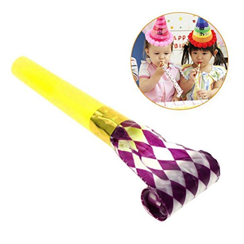 Eshylala 100PCS Party Noisemakers Party Horns Tube Blowouts Noisemakers Party Blowouts Whistles Party Blowers, Great Bag Stuffers (Random Color)