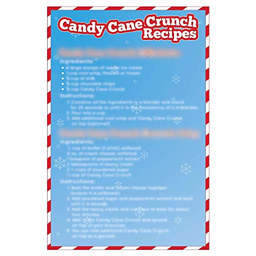 Festival Candy Cane Crunch - Crushed Peppermint Candy Topper Bits - Perfect Holiday Addition To Any Dessert Or Drink - Comes With Scoop And Recipe Card - Christmas Cookie Decorations, Candy Cane (1LB)