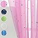 WUBODTI Pink Star Sheer Curtains for Girls Nursery Room Decor 39 x 79 inch 2 Panel, Cute Light Filtering Tulle Window Treatments Rod Pocket Privacy Tulle Drapes for Living Room Kids Bedroom