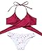 MOOSKINI Womens Padded Push-up Bikini Set Bathing Suits Two Pieces Swimsuit (L, Red)