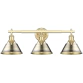 Golden Lighting 3306-BA3 BCB-AB Orwell - 3 Light Bath Vanity-9.88 Inches Tall and 27.25 Inches Wide, Finish Color: Brushed Ch
