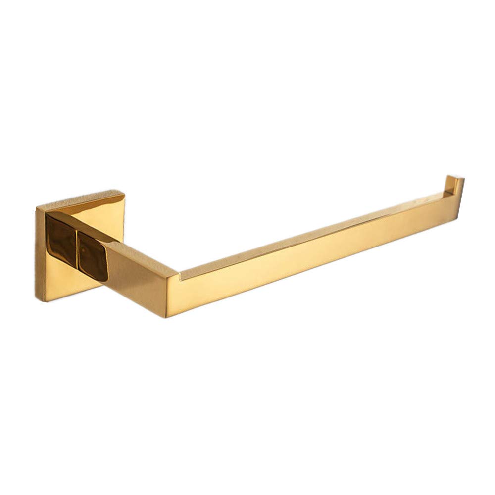 WOMAO Gold Towel Ring, Bathroom Short Towel Holder Wall Mounted Towel Rail SUS 304 Stainless Steel