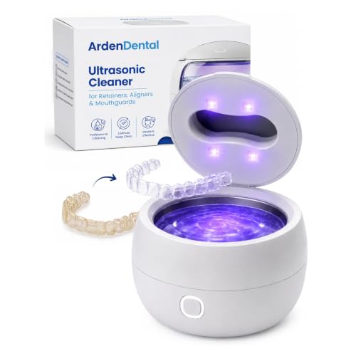 Ultrasonic Retainer Cleaner with UV-C Light for Aligners, Retainers, Dentures & Mouthguards – Daily Deep Cleaning Dental Appliance Machine Portable, Easy to Use at Home & Travel
