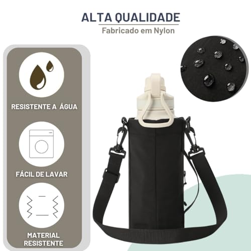 Bolsa Porta Garrafa Squeeze para Copo Térmico Com Alça Ajustável Shoulder Bag Para garrafas de agua