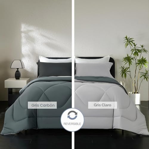 beeweed Duvet Filling 240 x 260 cm for 180 cm Bed, Reversible Fibre Duvet Oeko-Tex Fibre, 300 g/m² in 100% Soft Microfibre, with 2 Pillow Cases