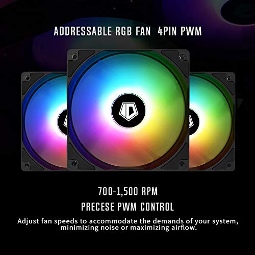 ID-COOLING ZOOMFLOW 360X ARGB CPU Water Cooler 5V Addressable RGB AIO Cooler 360mm CPU Liquid Cooler 3X120mm RGB Fan, Intel 115X/2066, AMD TR4/AM4