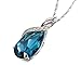 Coolsome Royal Sapphire Blue Crystal Teardrop Pendant Necklace,18