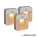 Mr. Beams MB720A Sleep Friendly Battery-Powered Motion-Sensing LED Stick-Anywhere Nightlight with Amber Color Light (3-Pack), White primary