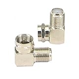 Coaxial Cable Right Angle Connector F Type Female to Male Adapter Right Angle Coax Connector F Male to Female Coaxial RG6 Adapter for Coax Cable and Wall Plates Coax 90 Degree Pack of 2