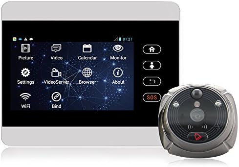 4" Digital Video Doorbell Peephole Viewer Motion Detection, Smart Door Peephole Viewer WiFi Enabled, Night Vision, iOS & Android