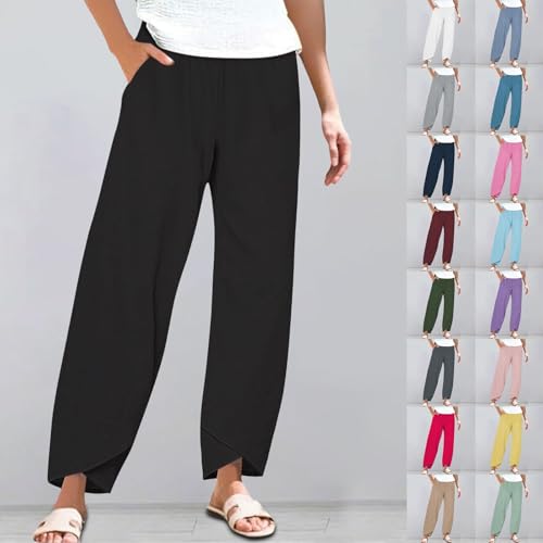 Linen Beach Pants Women Linen Wide Leg Pants for Women
