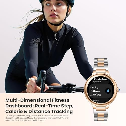 2026 Luxury Smart Watch for Women, 1.19" AMOLED Display, DA GPT Smartwatch, Heart Rate, Blood Oxygen Pressure, Sleep Monitor, 107 Sports Modes Fitness Tracker, Compatible with iOS & Android