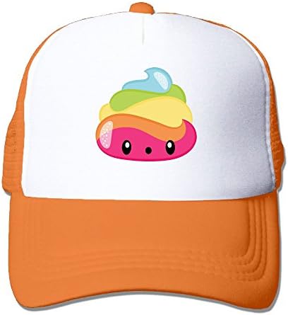 Anraglan Rainbow Poop Emoji Unisex Baseball Trucker Hat Caps Orange