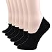 FITU Women's Cotton No Show Liner Socks Non Slip Low Cut Loafer Boat (Small(Women 5-8 / Men 4-7), Black)