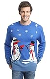 Daisysboutique Men's Holiday Reindeer Snowman Santa Snowflakes Sweater (Medium, Melt-u)