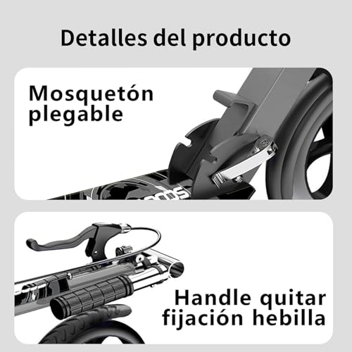 Scooter para Niños de 8 a 12 Años, Adolescentes y Adultos, Scooter Plegable con Campana, Freno de Mano y Altura Ajustable, Capacidad de Peso de 150KG, Perfecto para La escuela, Campus, Paseos