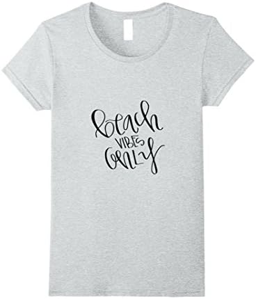 Womens Beach Vibers Only Tank T-Shirt XL Heather Grey