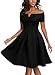 Miusol Women's Off Shoulder Short Sleeve Vintage Cocktail Party Swing Dress