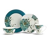 Eliza Teal 16 Piece Dinnerware Set