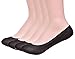 Jarseen 4 Pairs Women's No Show Liner Non Slip Nylon Hidden Socks (4Black)