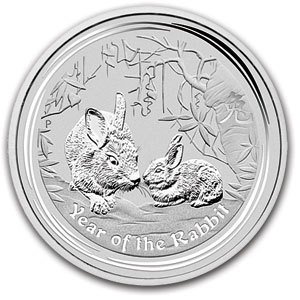 Australian Lunar Silver 1 oz Silver Series II 2011 Rabbit