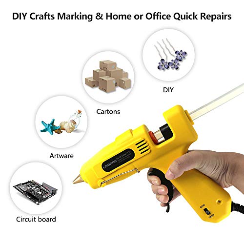 image for 60/100W Glue Gun with Glue Sticks, LAOPAO Full Size Dual Power High Te
