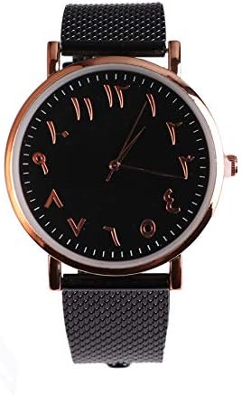 Arabic Numbers Mesh Watch Classic Men Women Simple Dial Quartz Watches