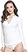 ilishop Women's UV Sun Protection Long Sleeve Rash Guard Wetsuit Swimsuit Top White S-US4