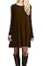 LILBETTER Women's Basic Long Sleeve Casual Loose T-Shirt Dress (Coffee M)