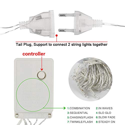 Allamp Outdoor Xmas Sneeuwvlok LED String Lights Flashing Lights Gordijn Licht Waterdichte vakantie Partij Connectable… - Afbeelding 7
