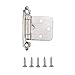HY04 Cabinet Door Hinges (10 Pack (5 Pairs), Satin Nickel)
