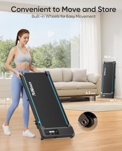 Walking Pad with Incline, RUNIMON 5 in 1 Treadmills for Home & Office, Under Desk Treadmill, 2.75HP Brushless Portable Compact Walking Pad Treadmill,LED Display,Remote&APP Control,No Installation