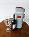 ATP MODERN Single Bottle Wine Tote - BYOB 1 Wine Bottle Bag - Free Wooden Corkscrew - Canvas Wine Tote - Wine Bag - Wine Lover Gift for Her (Navy Striped, Single)