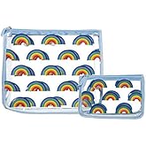 Bogg Bag Clear Designer Zipper Insert (Set of 2) Travel Organizer Storage Pop In (Rainbow)