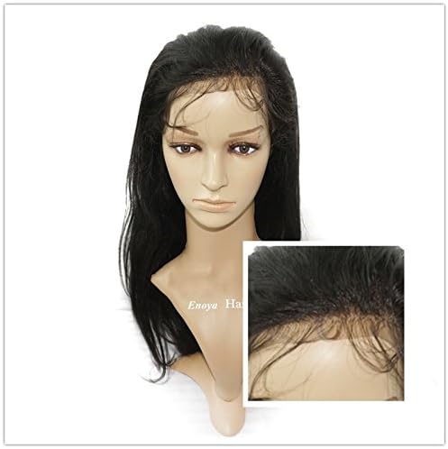 Enoya 360 Frontal Wig 180% Density Straight Brazilian virgin Human Hair Full Frontal Lace Wigs Pre-Plucked Hairline with Baby Hair for Women Grade 8A (12)